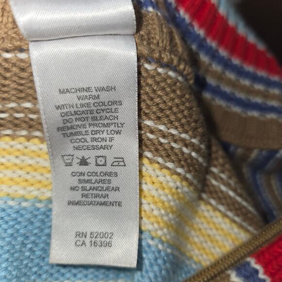 Villager Woman Liz Claborne XL 2 Striped ZIp Sweater Colorful Retro Cardigan - Picture 11 of 11